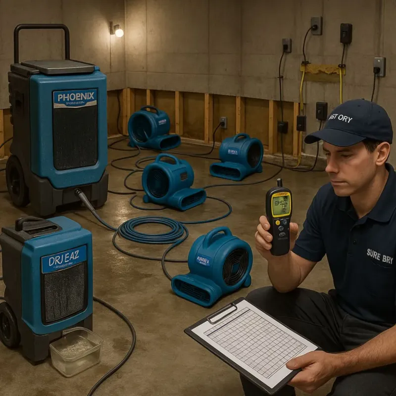 Structural Drying and Dehumidification process in Forestbrook, SC